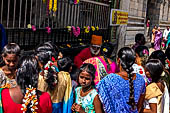 Worship and puja offerings inside the Swamimalai temple. 